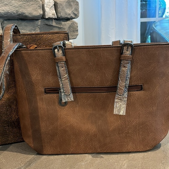COPY - 2 IN ONE SET! Montana West concealed carry tote & handbag,embossed vegan… - Picture 3 of 16